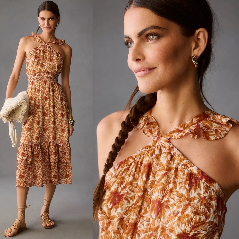 Anthropologie x Paige Florencia Silk Dress Small White Cinnabar  Chiffon Wedding